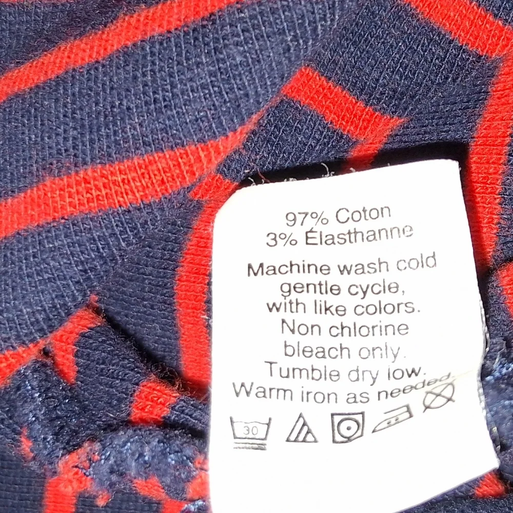EUC J Crew Size Large Blue & Red Striped Long Sleeved Dress!